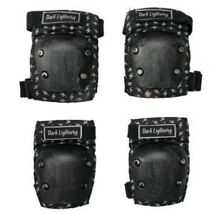 Street Pro Dark Lighting Knee  Elbow, wrist Pads for Kids/Youth Med roller sport